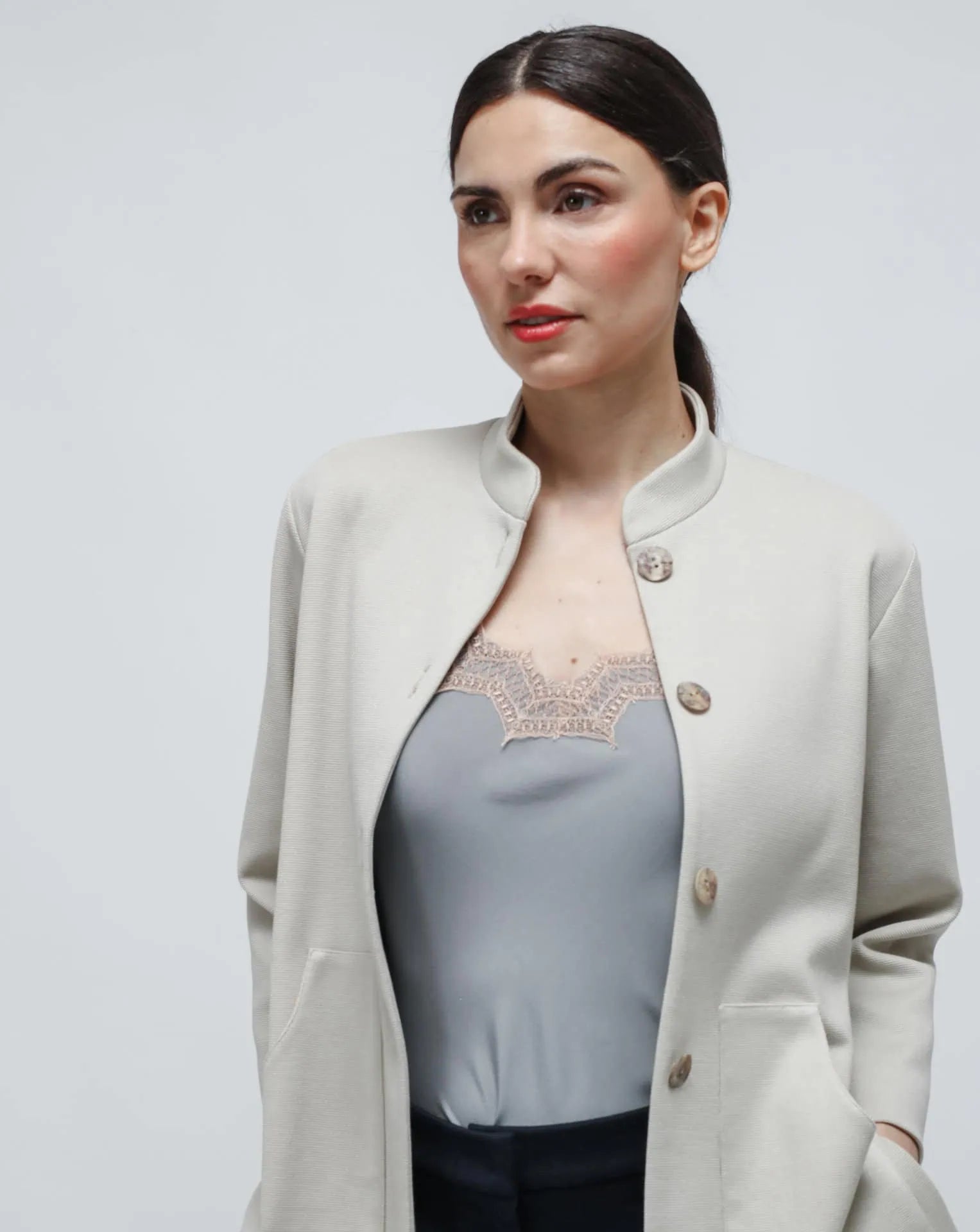 Giacca cardigan coreana a beige Punto Milano