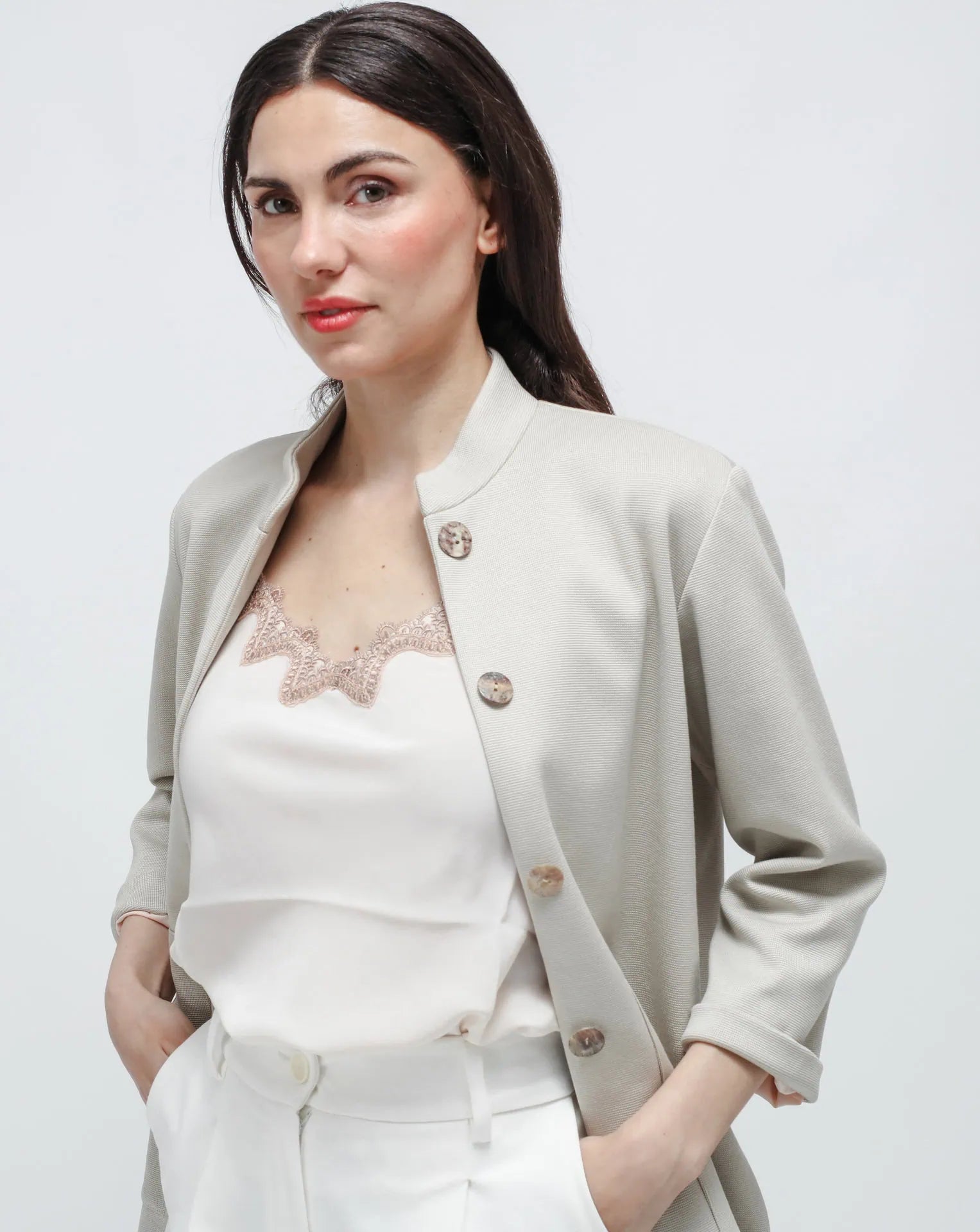 Giacca cardigan coreana a beige Punto Milano