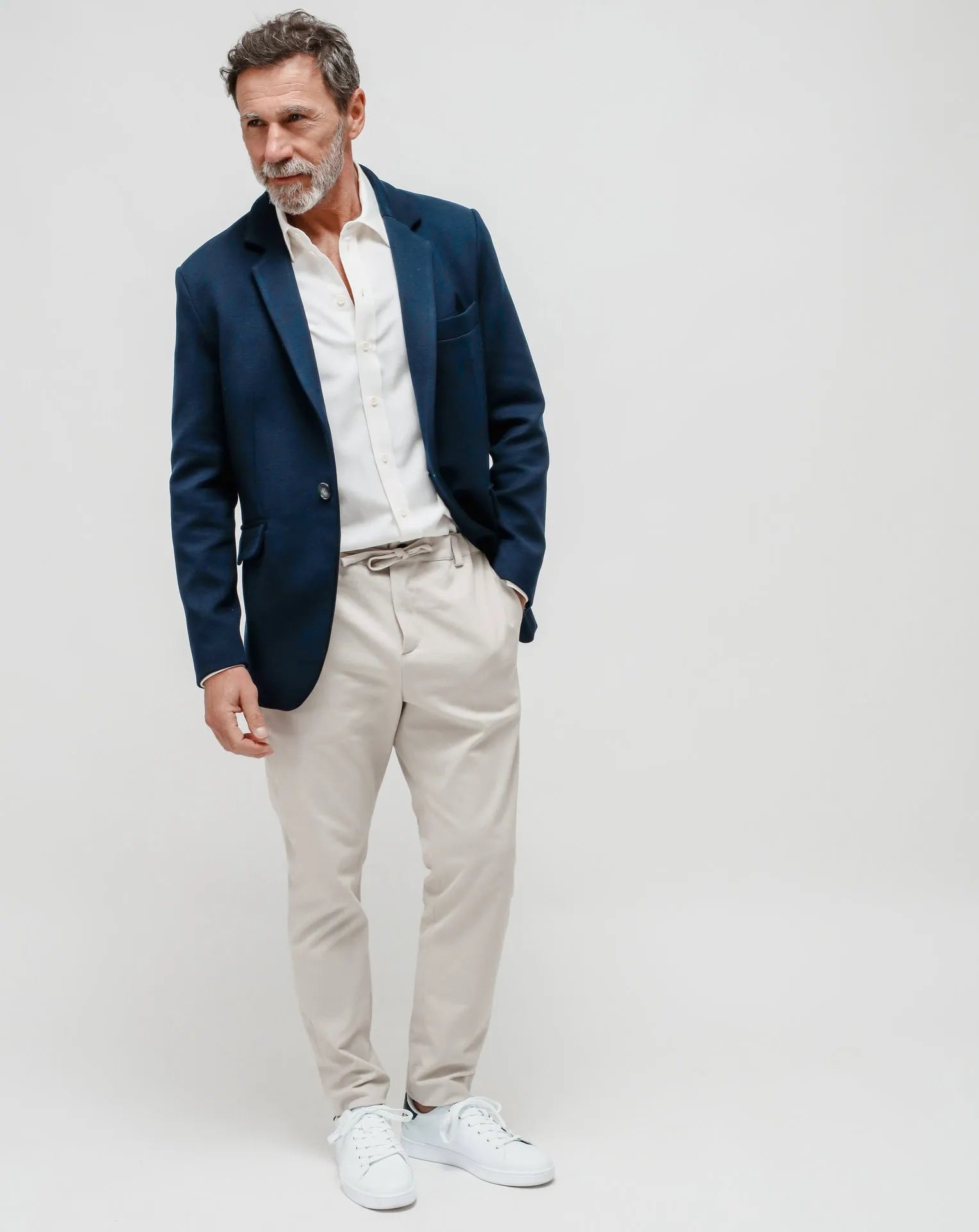 Men's Beige Gabardine Traveller Pants
