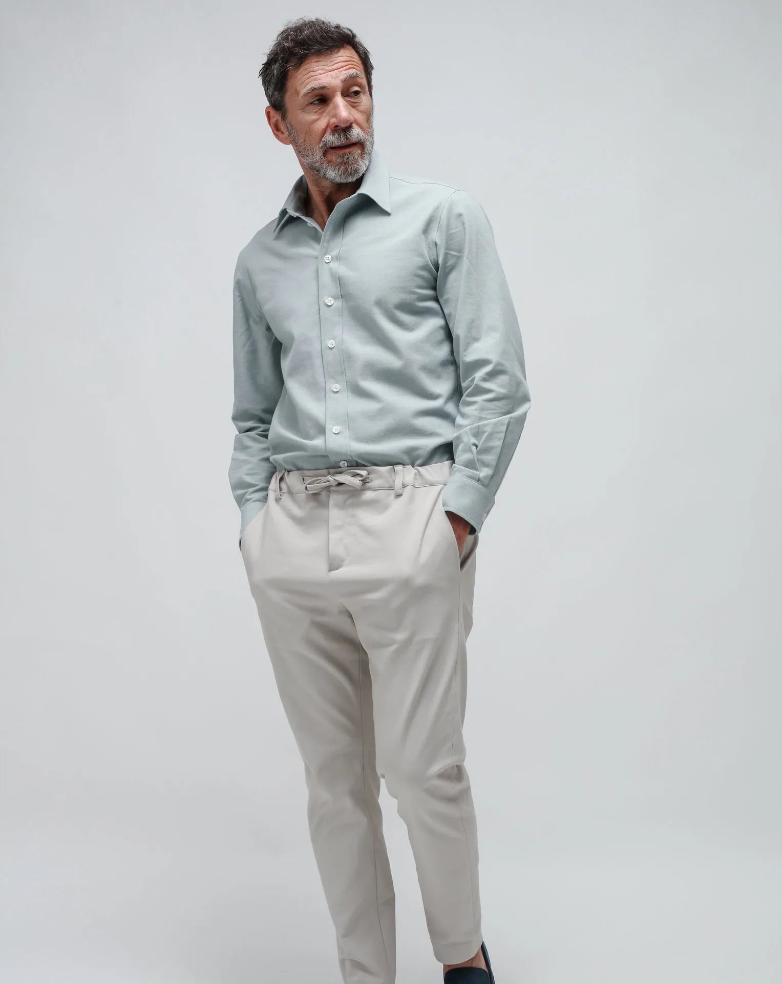 Men's Beige Gabardine Traveller Pants
