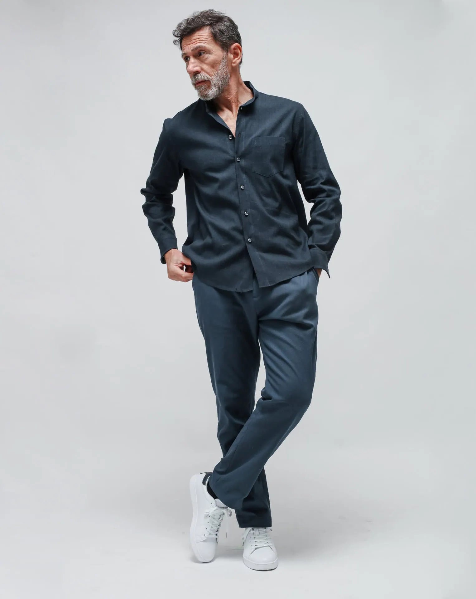 Men's Blue Straight Pants