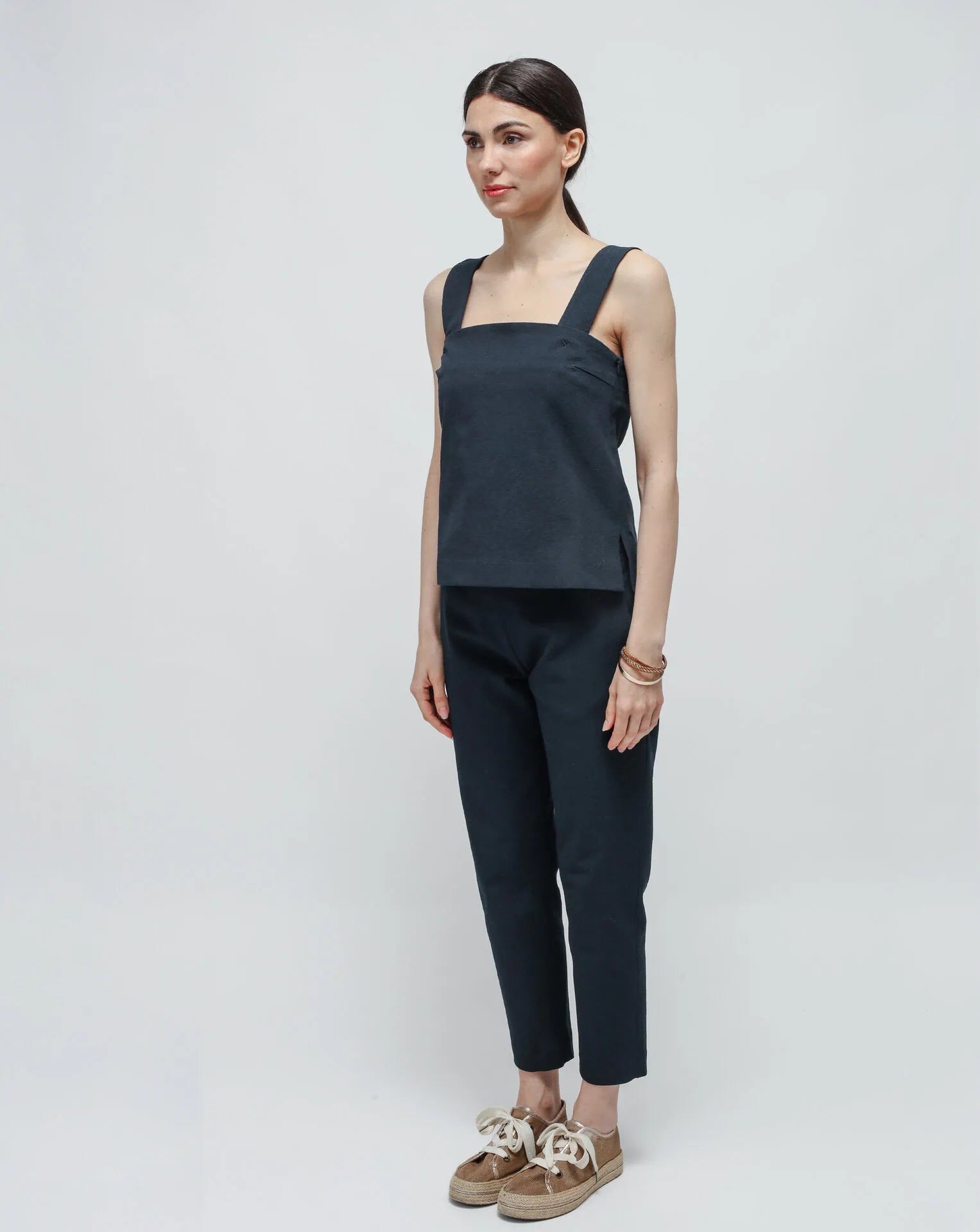 Pantalones de lápiz azul delgado