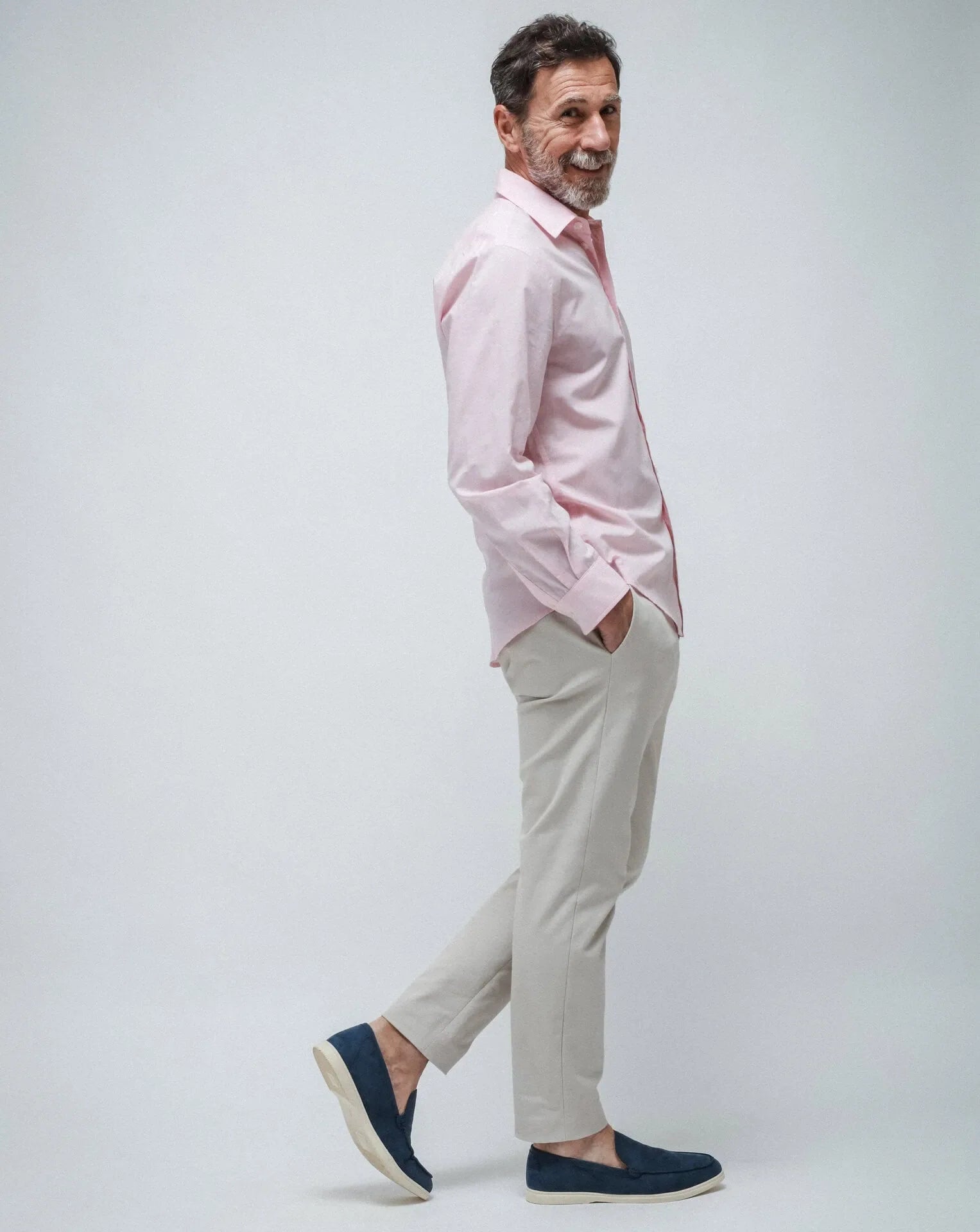 Men's Beige Gabardine Traveller Pants