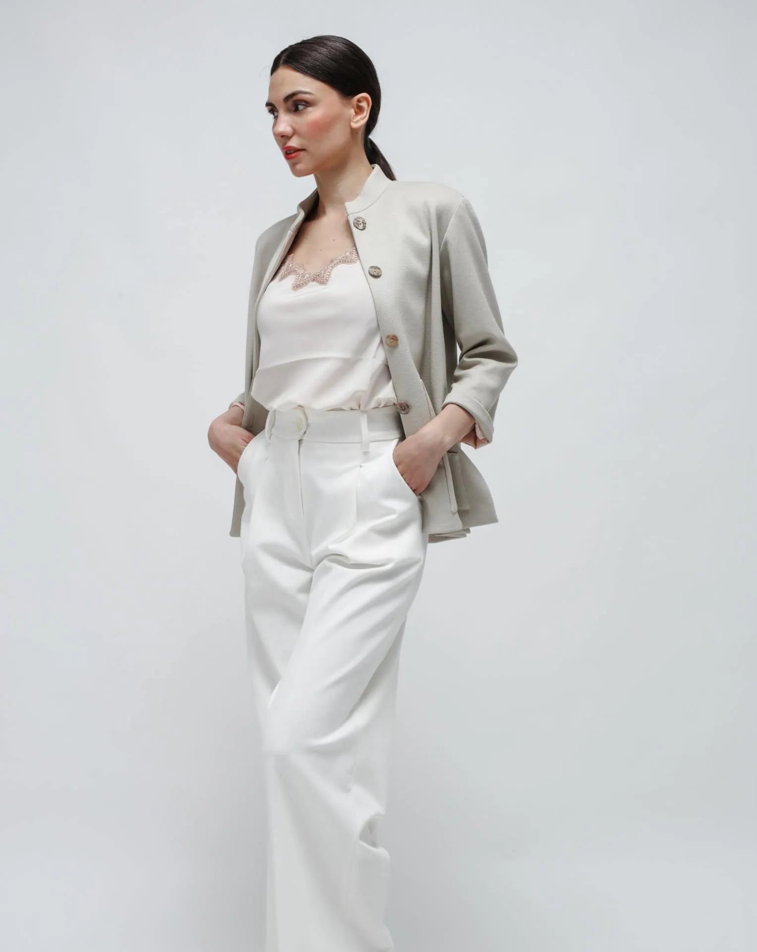 Giacca cardigan coreana a beige Punto Milano