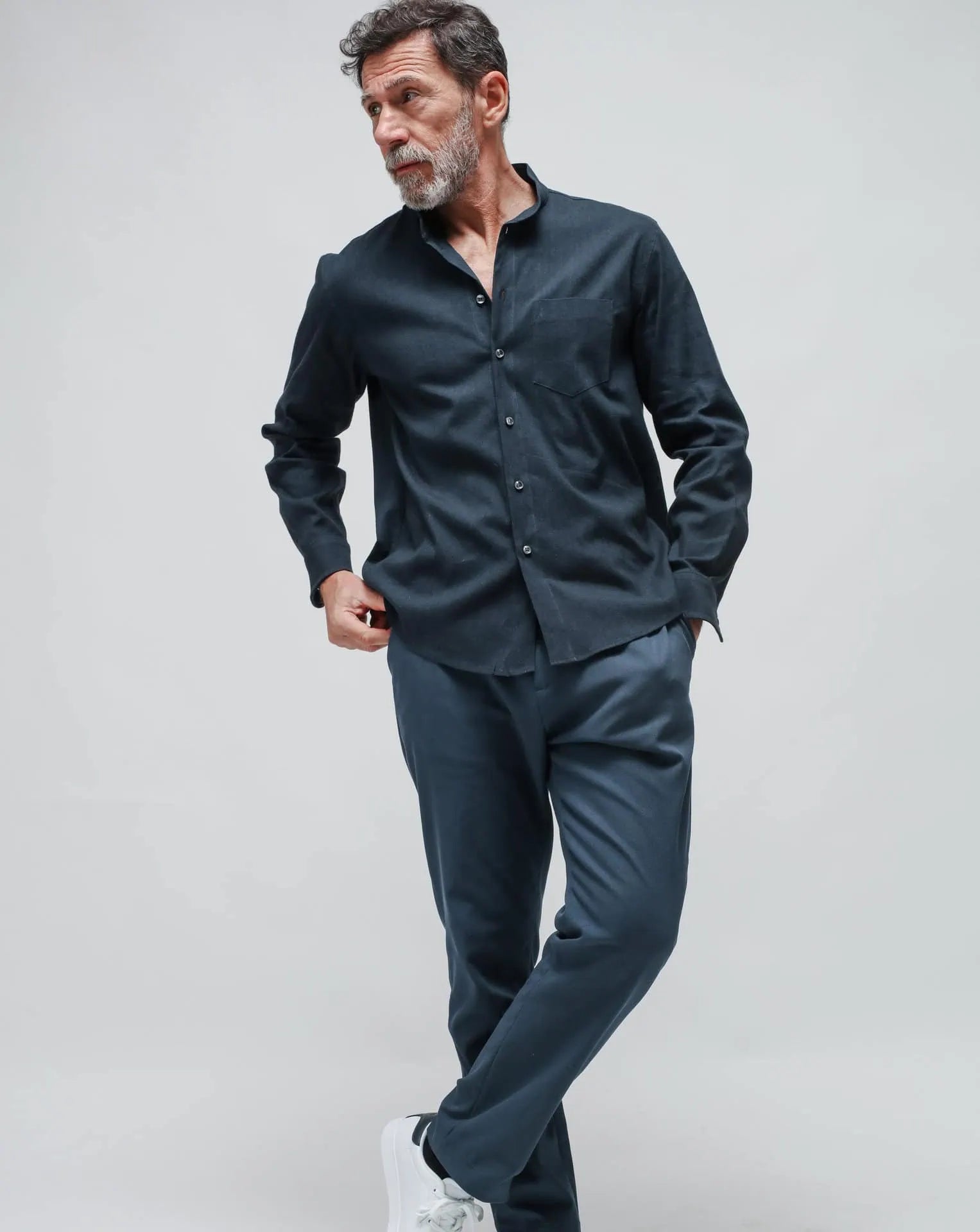 Men's Blue Straight Pants