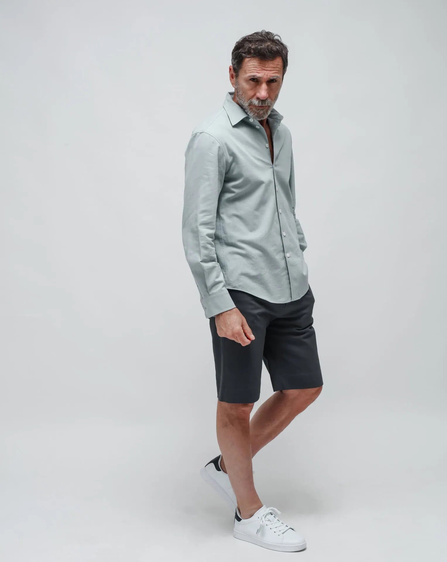 Men's Light Blue Linen Shirt