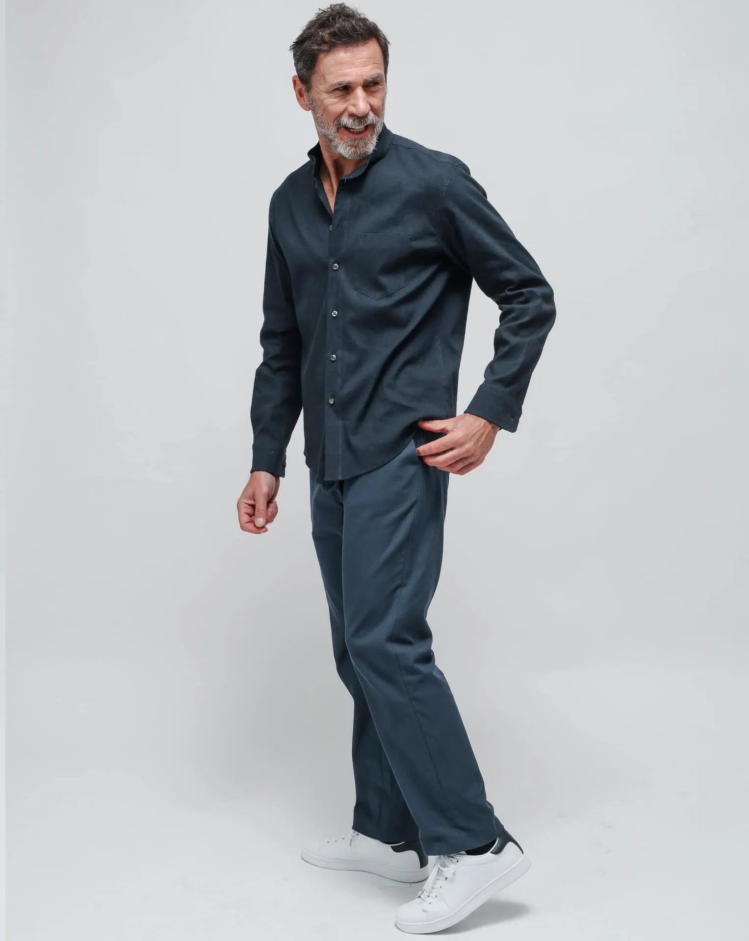 Men's Blue Straight Pants