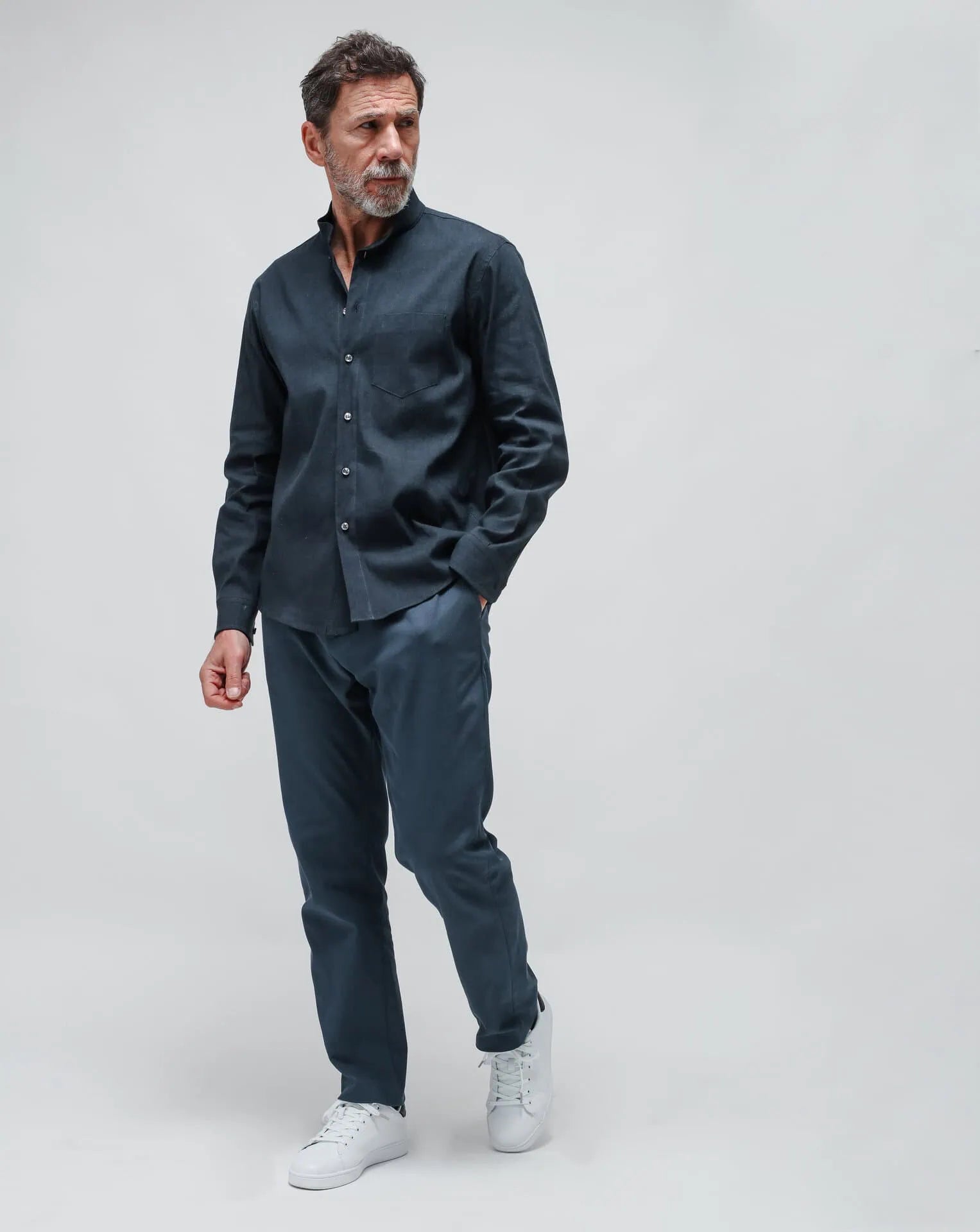 Men's Blue Straight Pants