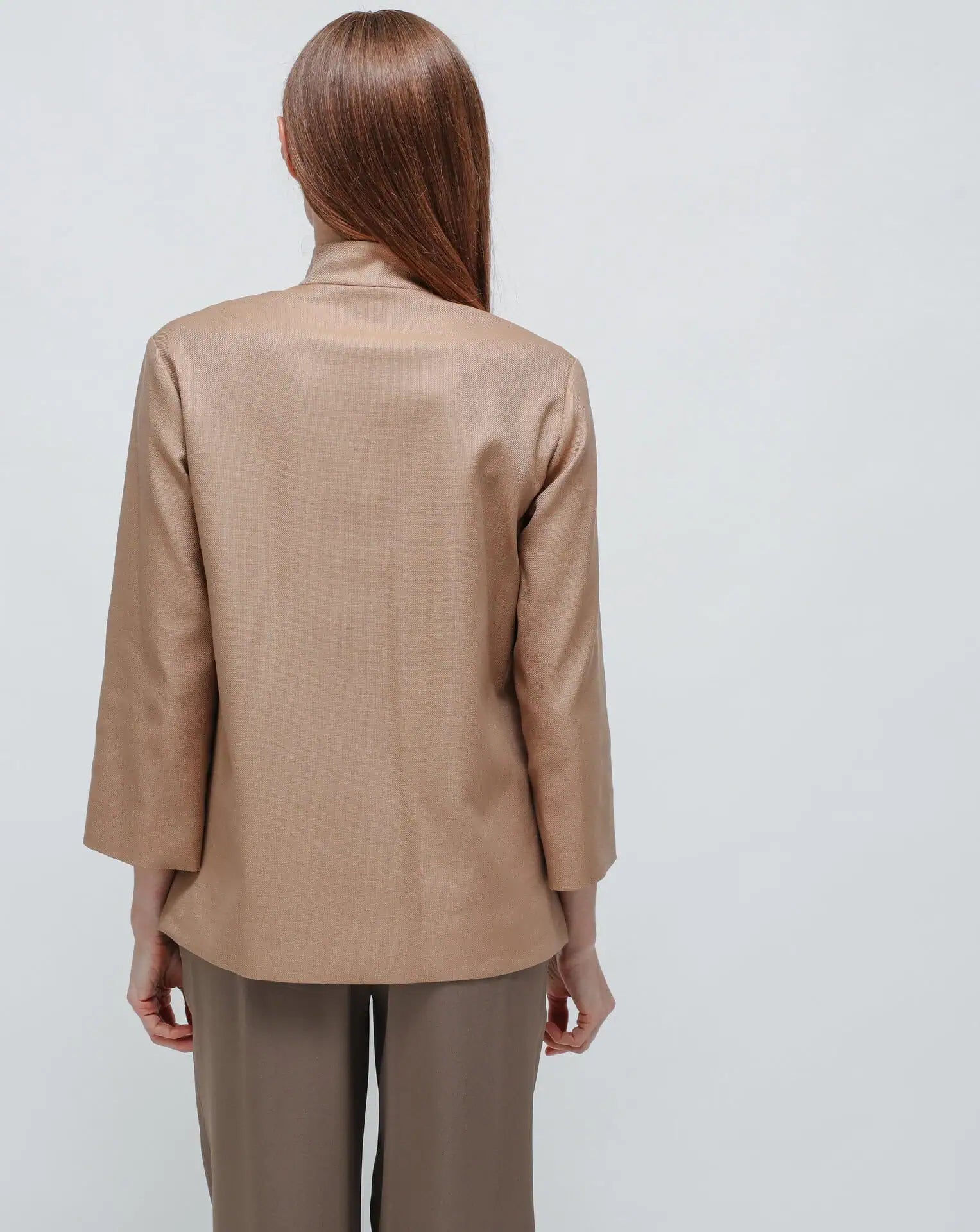 Chaqueta de cárdigan coreano en bronce tejido