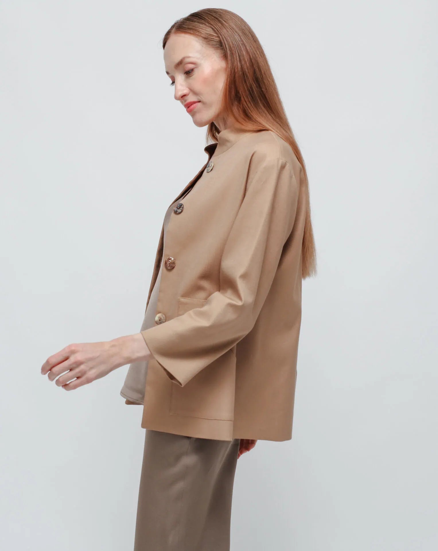 Chaqueta de cárdigan coreano en bronce tejido