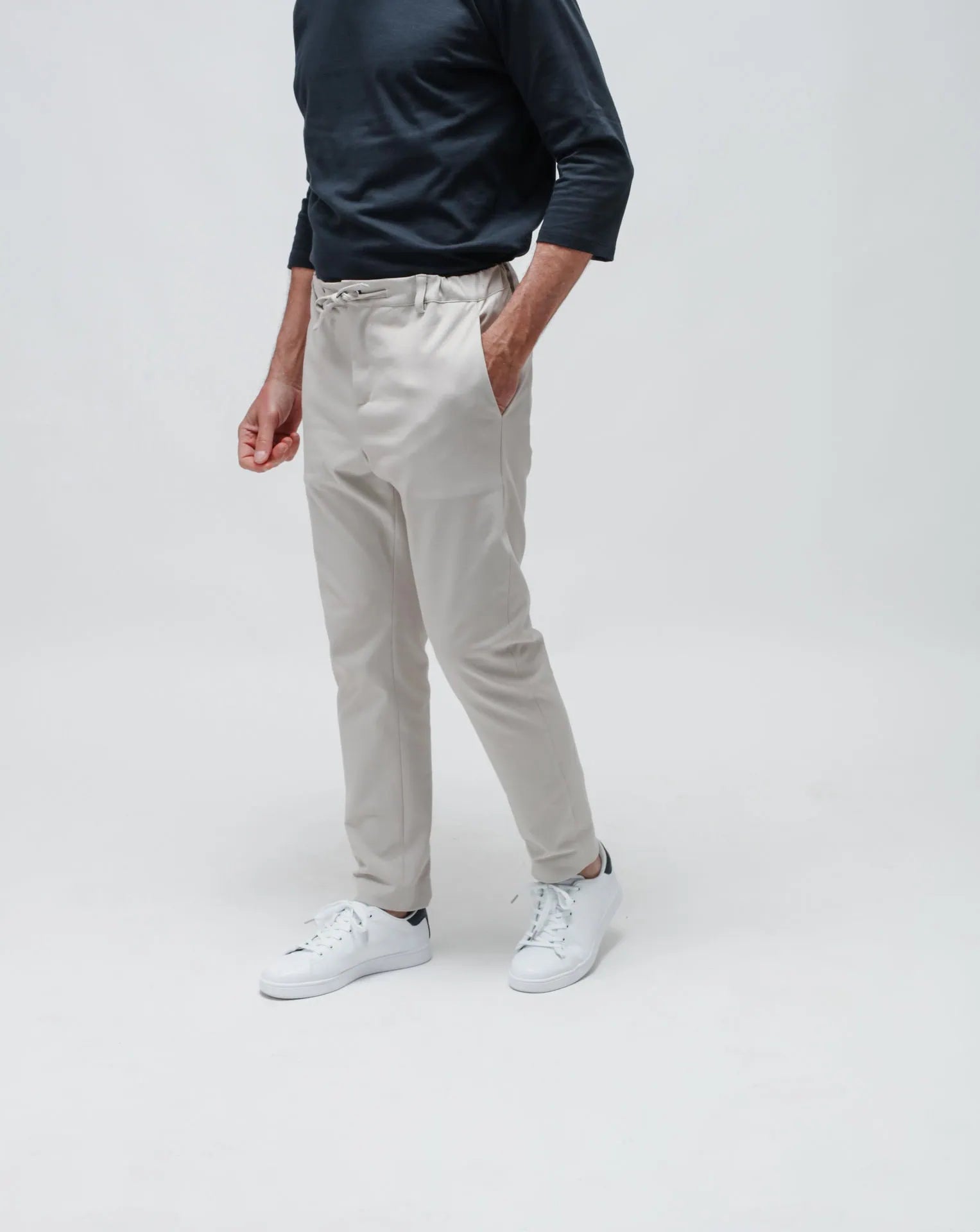 Men's Beige Gabardine Traveller Pants