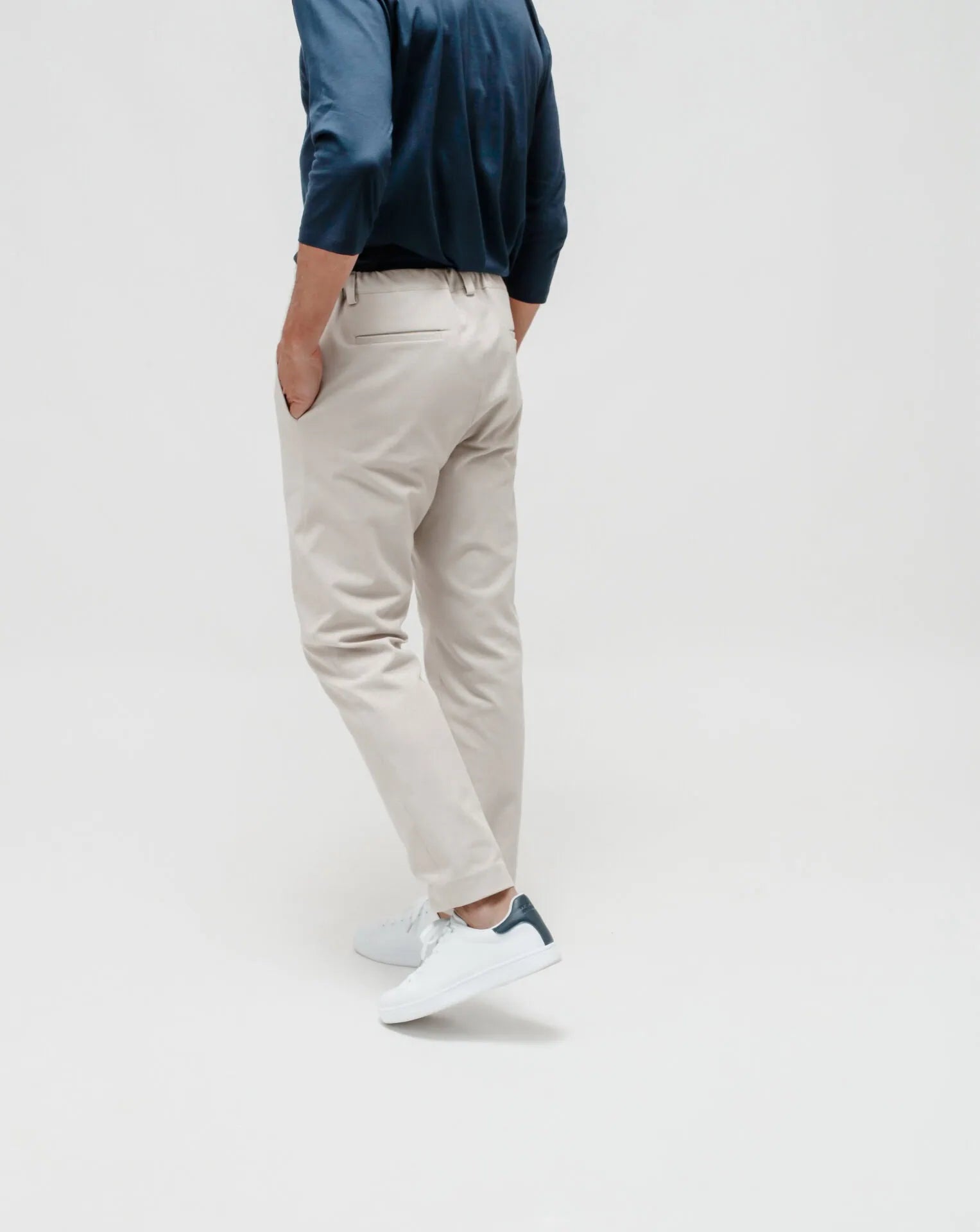 Men's Beige Gabardine Traveller Pants