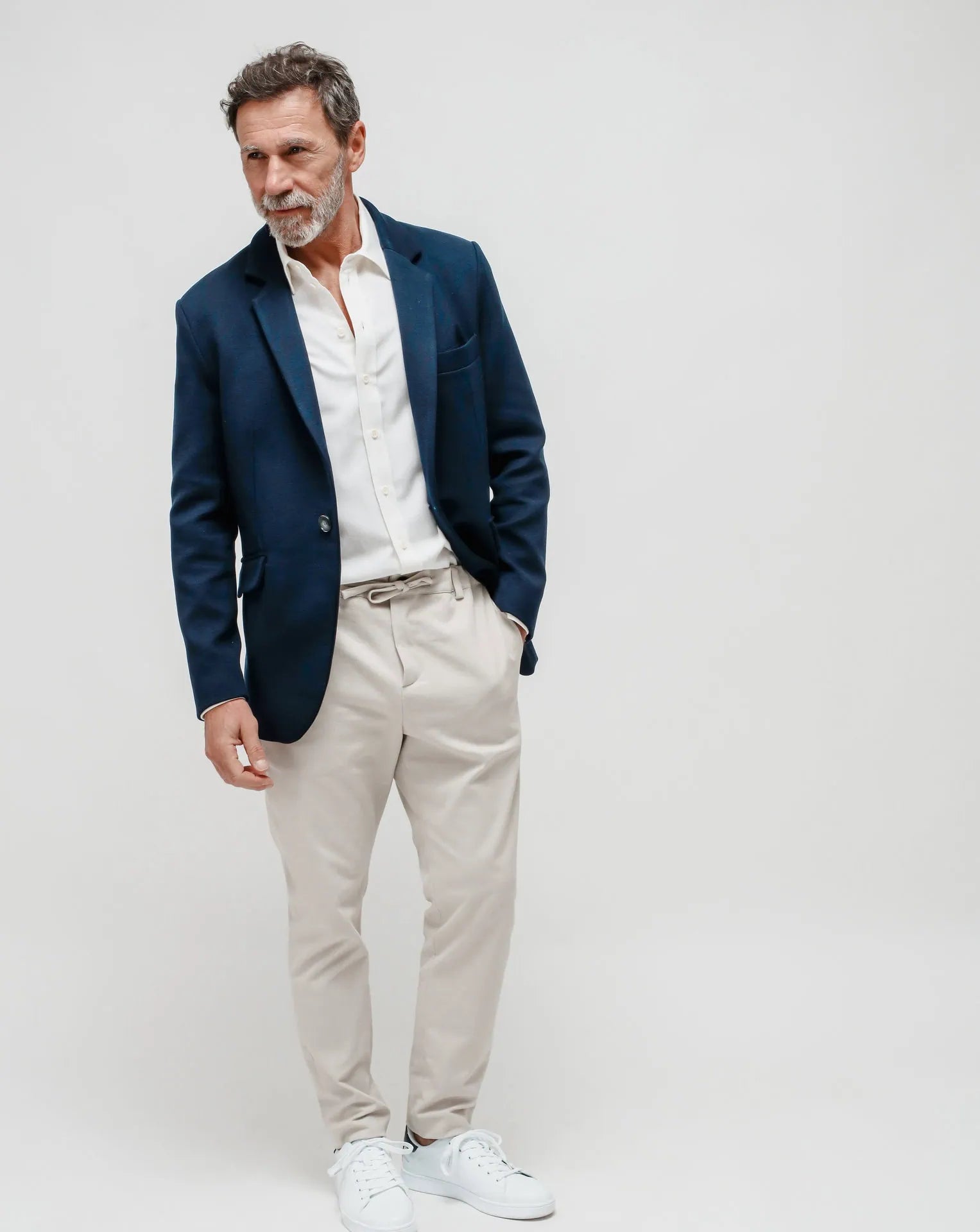 Men's Beige Gabardine Traveller Pants