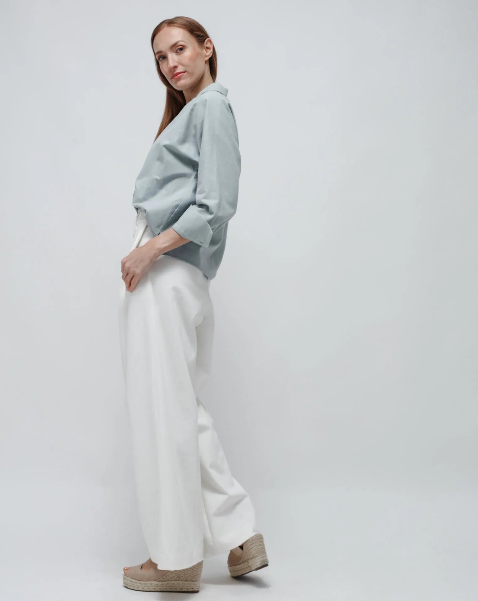 Sky Blue Bowling Linen Shirt