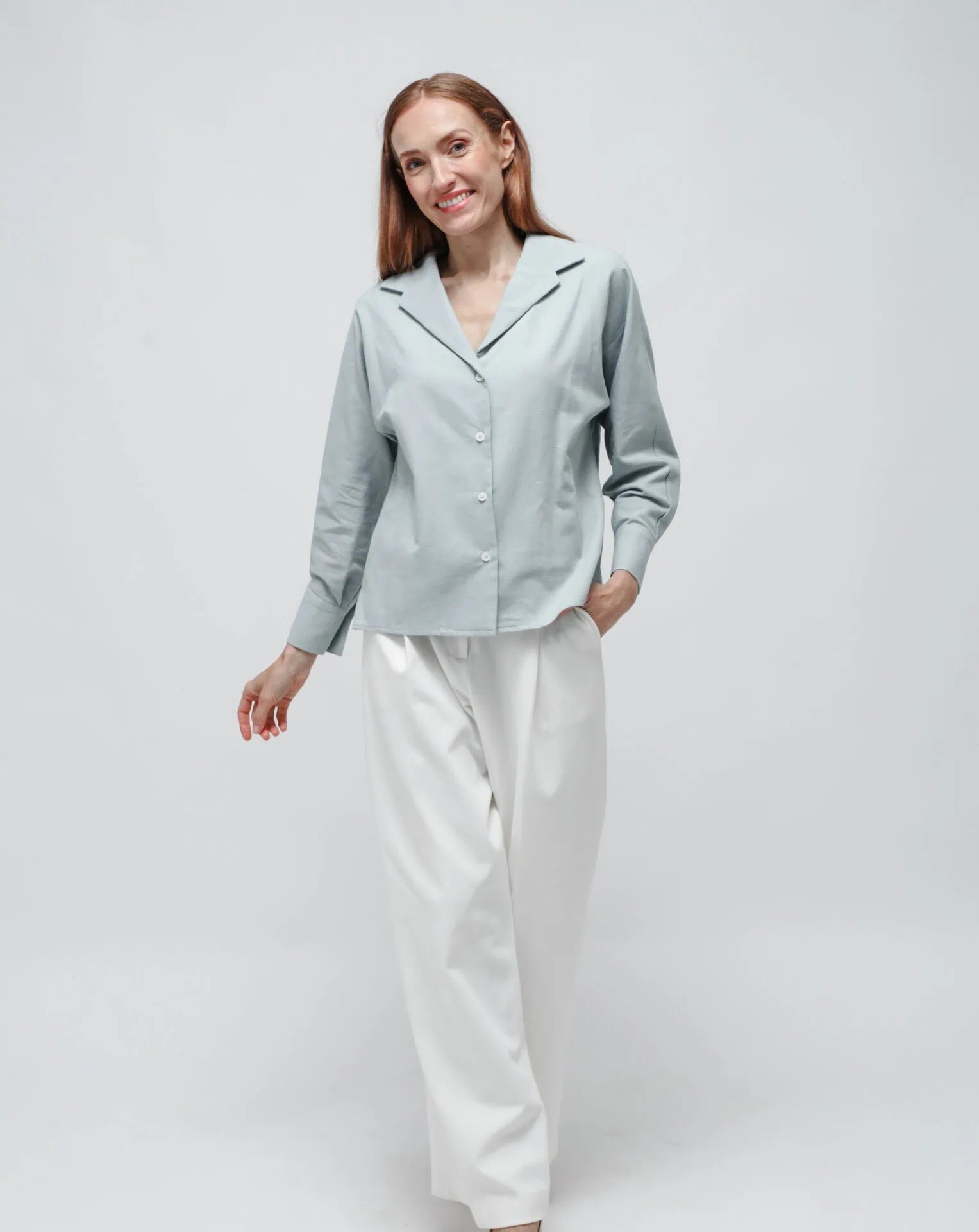 Sky Blue Bowling Linen Shirt