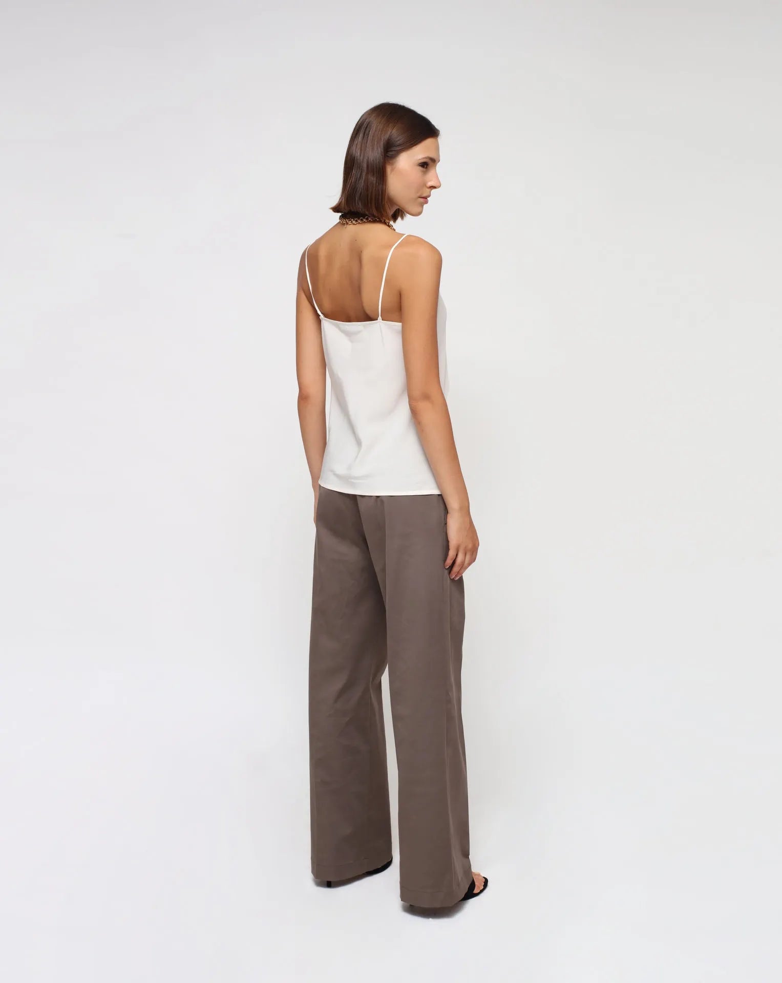 Pantaloni dritti taupe