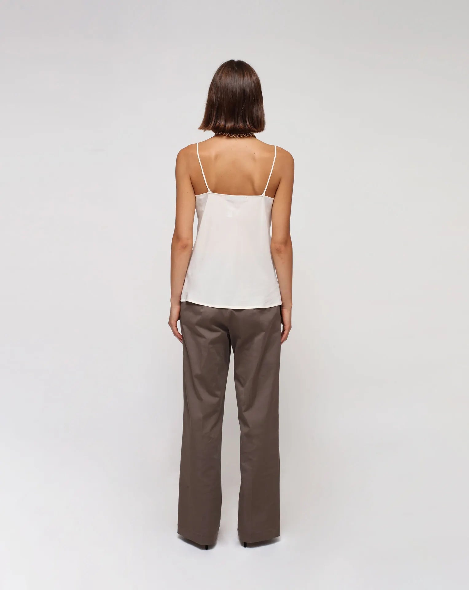 Pantaloni dritti taupe