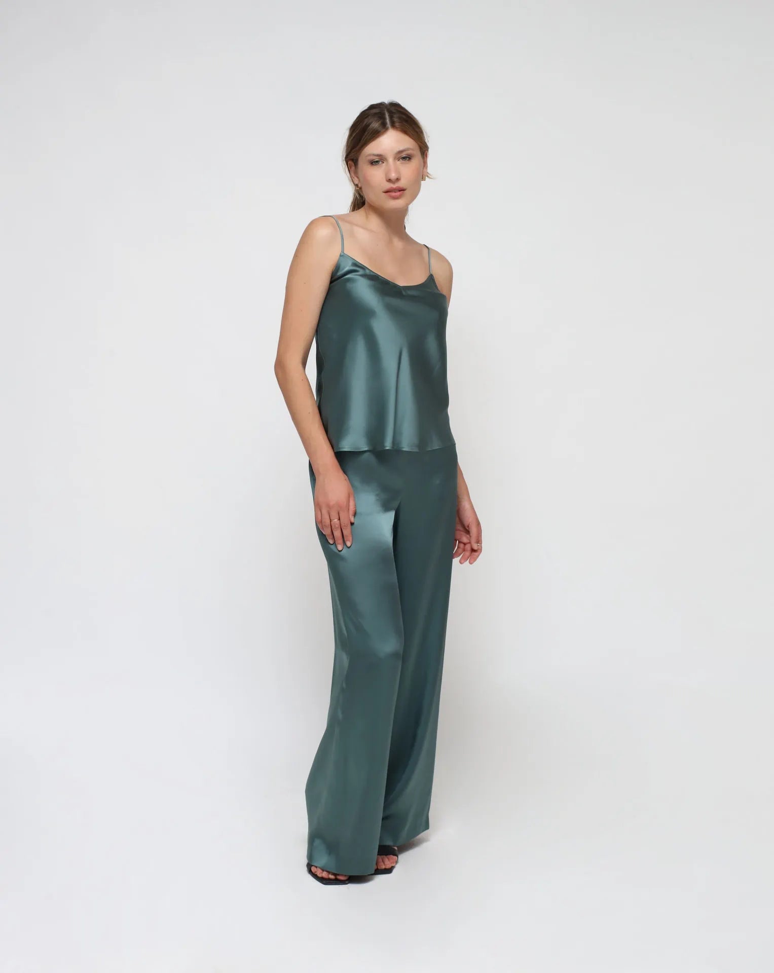 Green Satin Lingerie Top