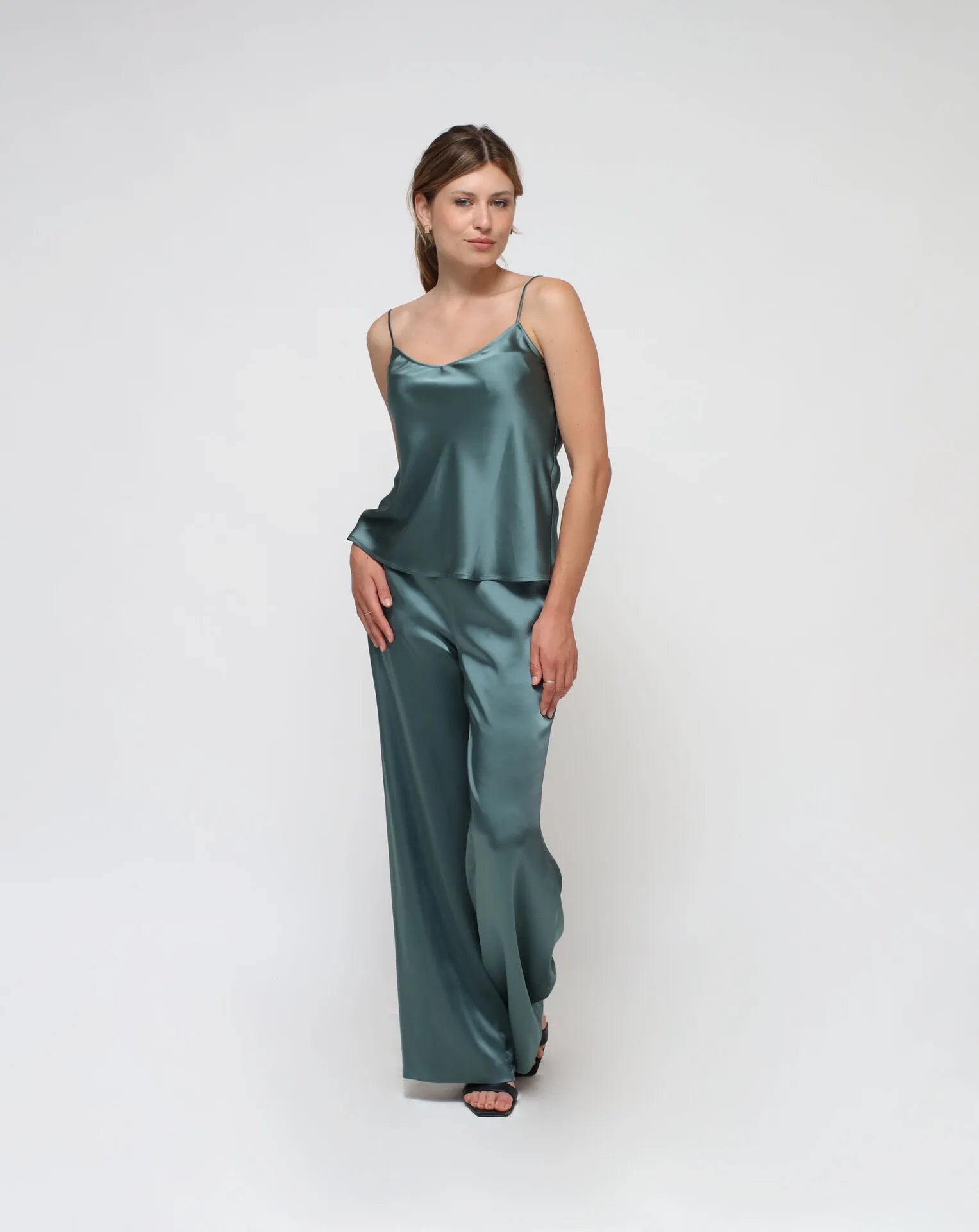 Green Satin Lingerie Top