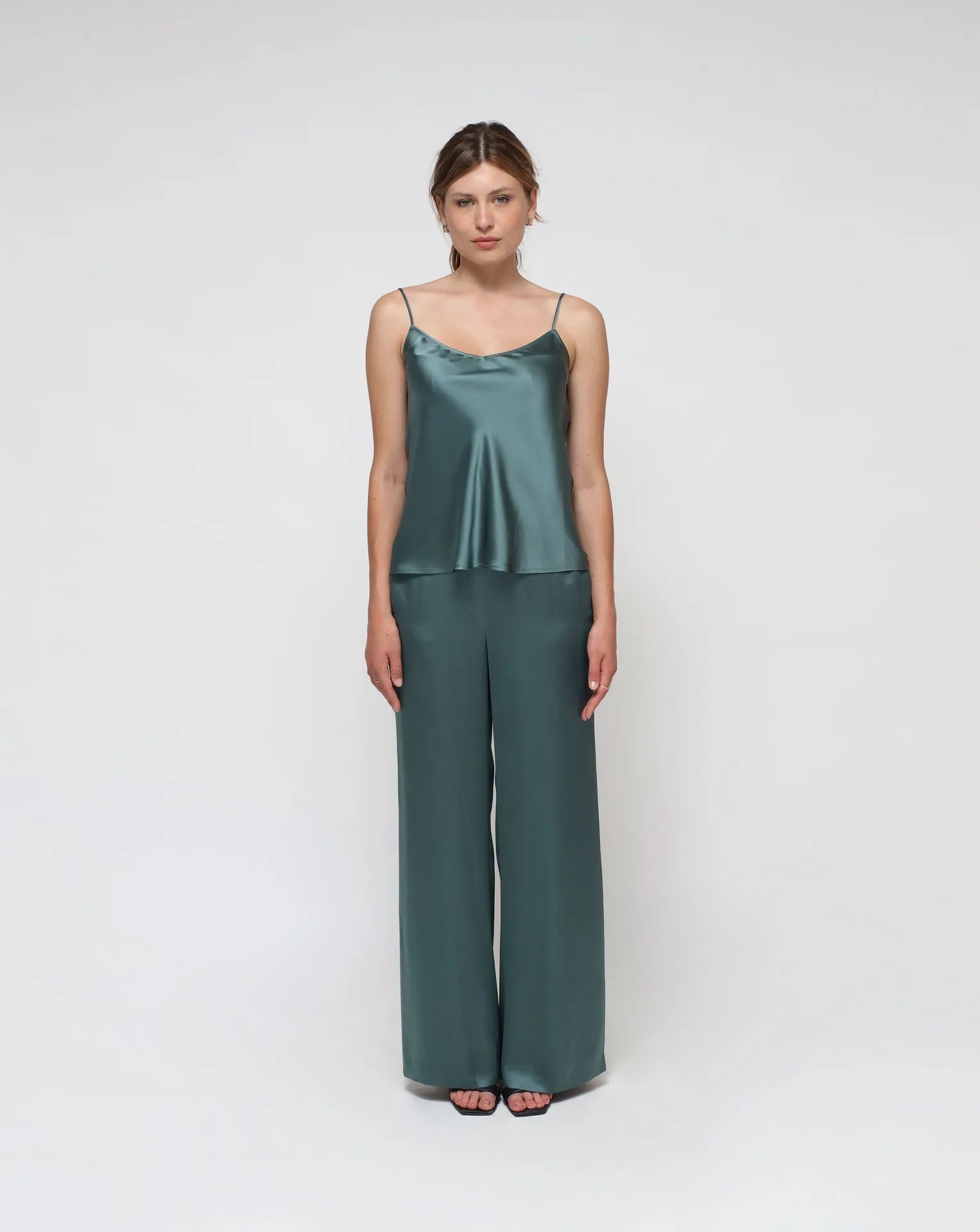 Green Satin Lingerie Top