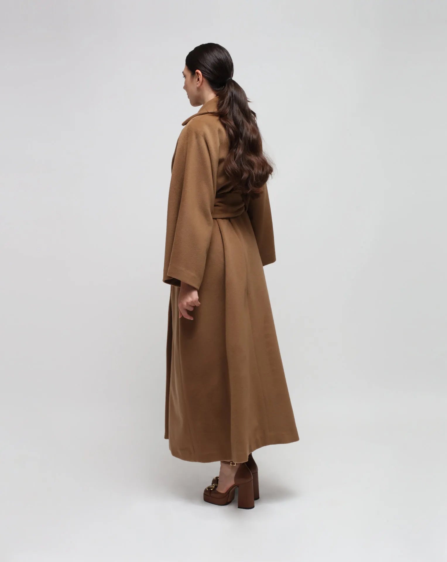 Cappotto di kimono lungo cammello
