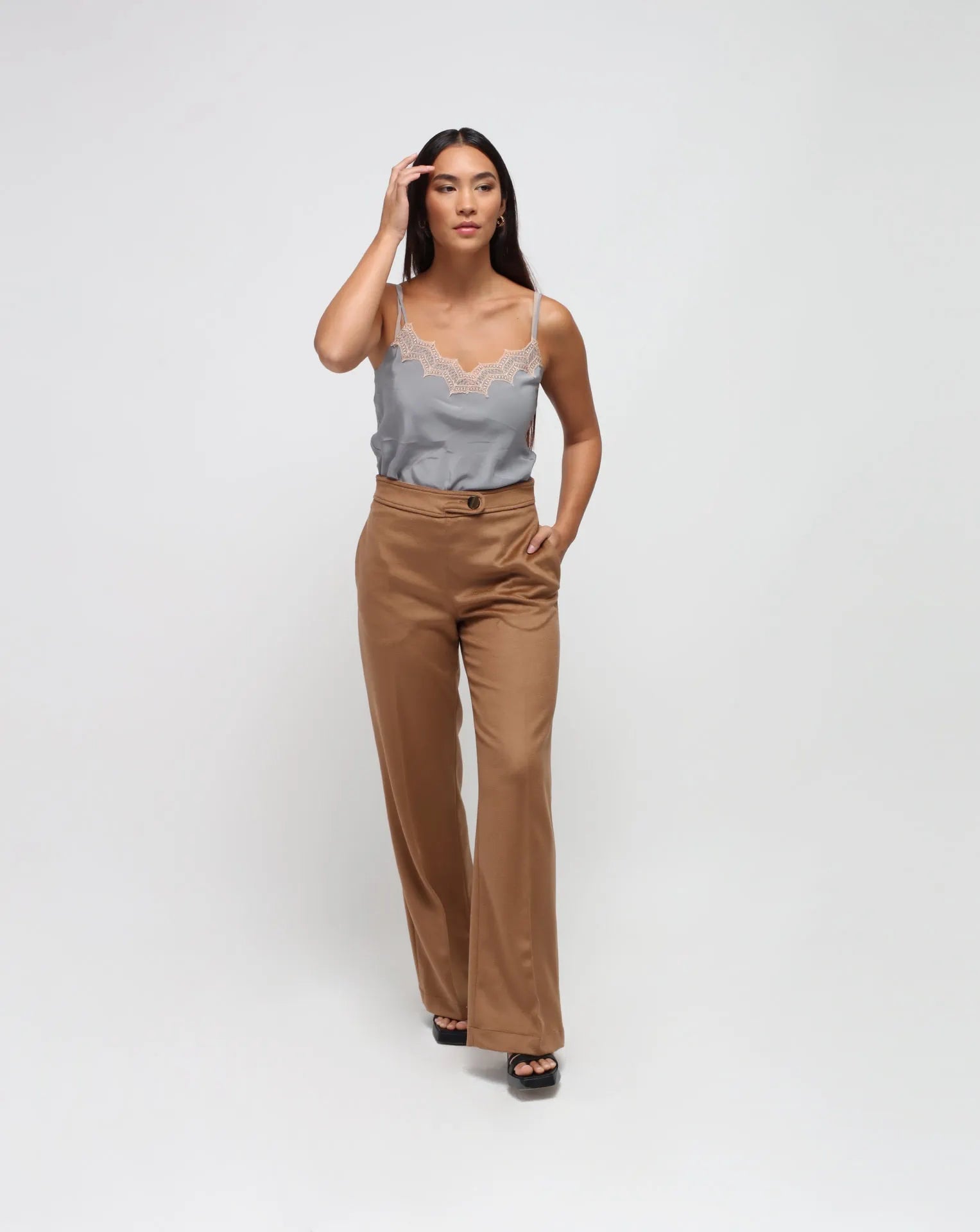 Camel Straight Pants