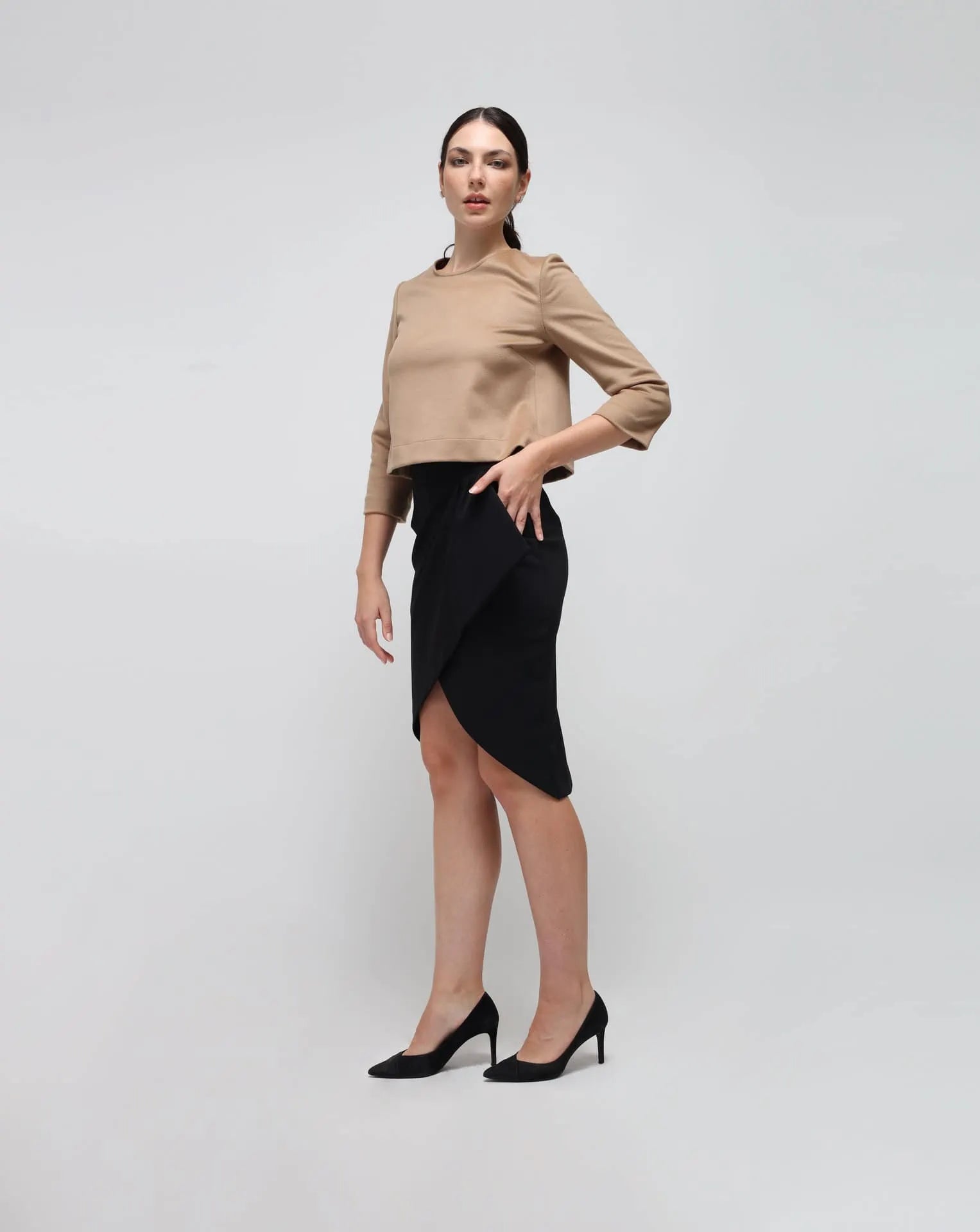 Mixed Cashmere Flared top