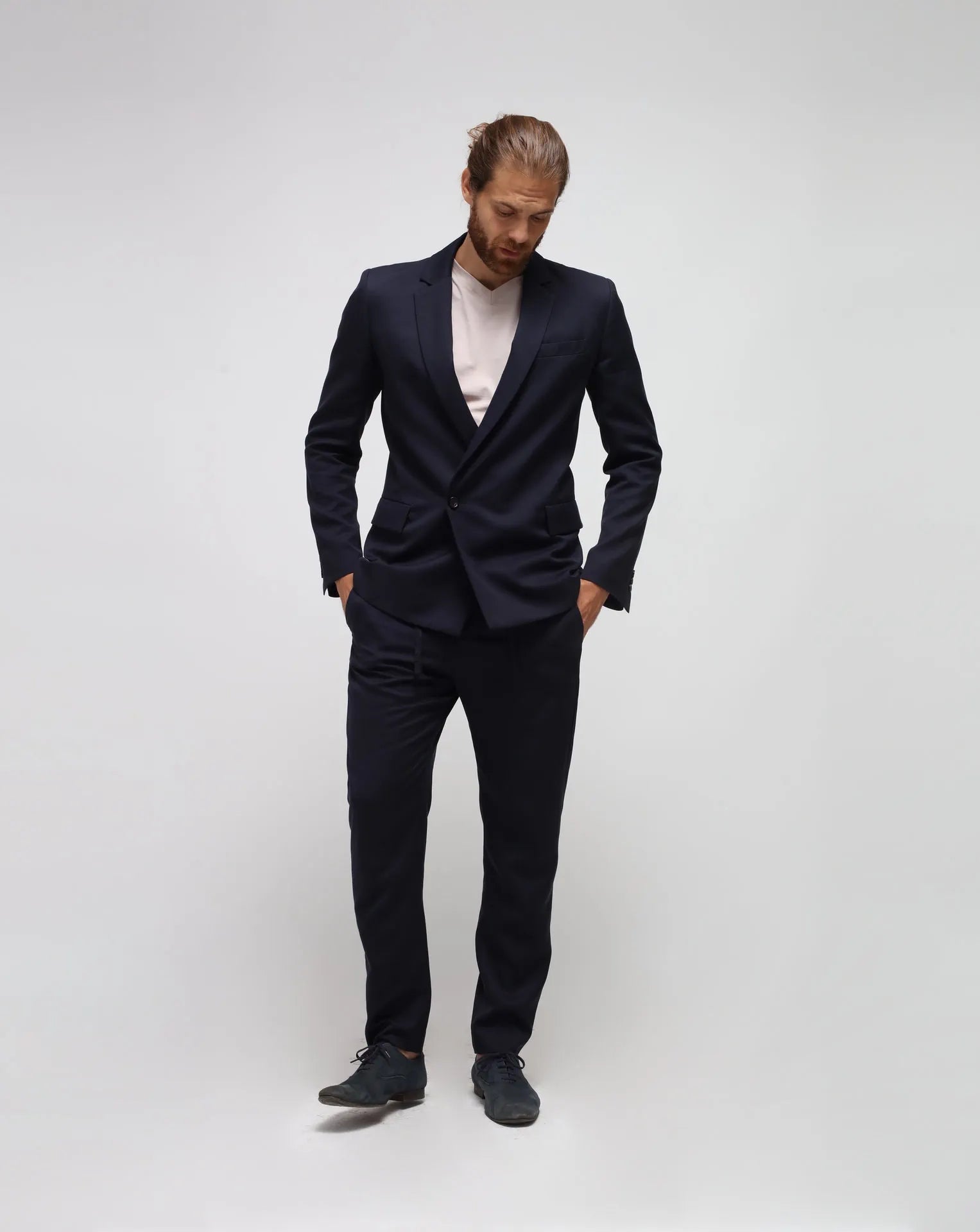 Blaues doppelte Jacke