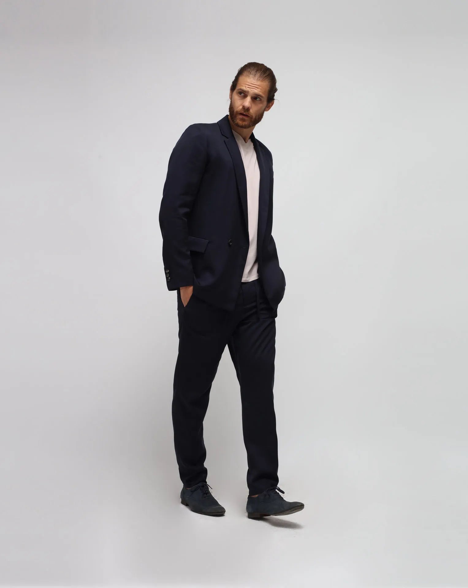 Blaues doppelte Jacke