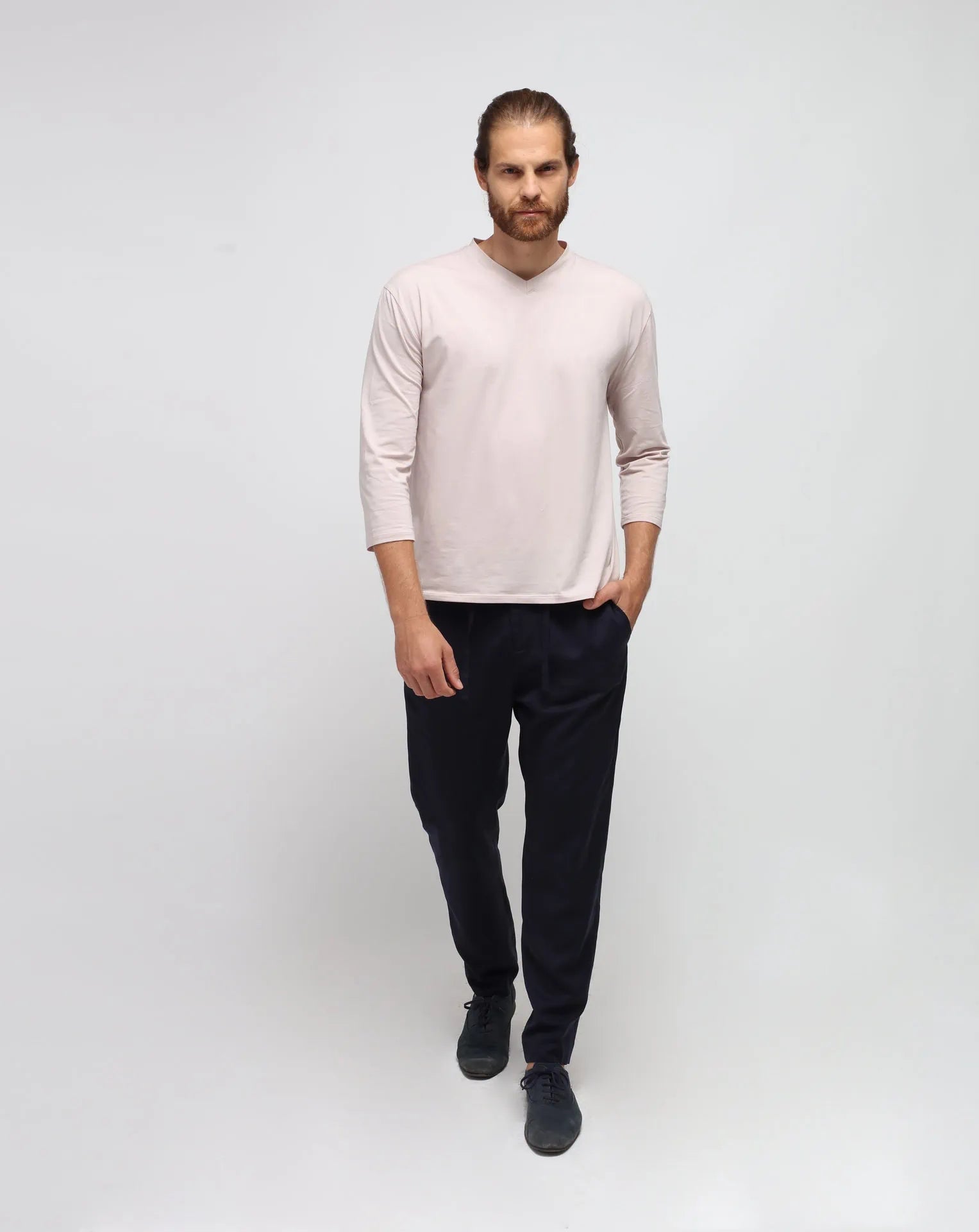 T-shirt a V Cream V.