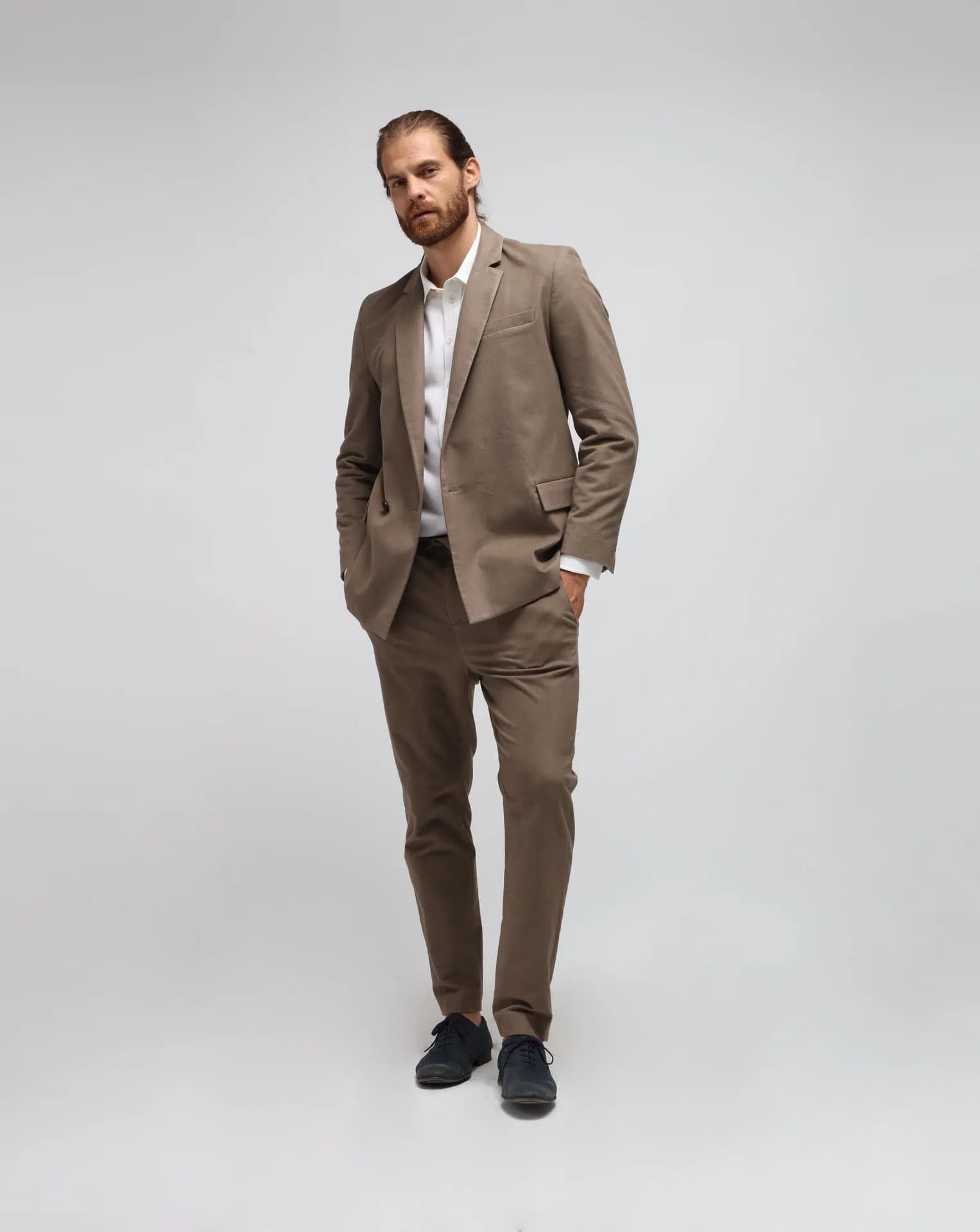 Beige Double-Breasted Jacket