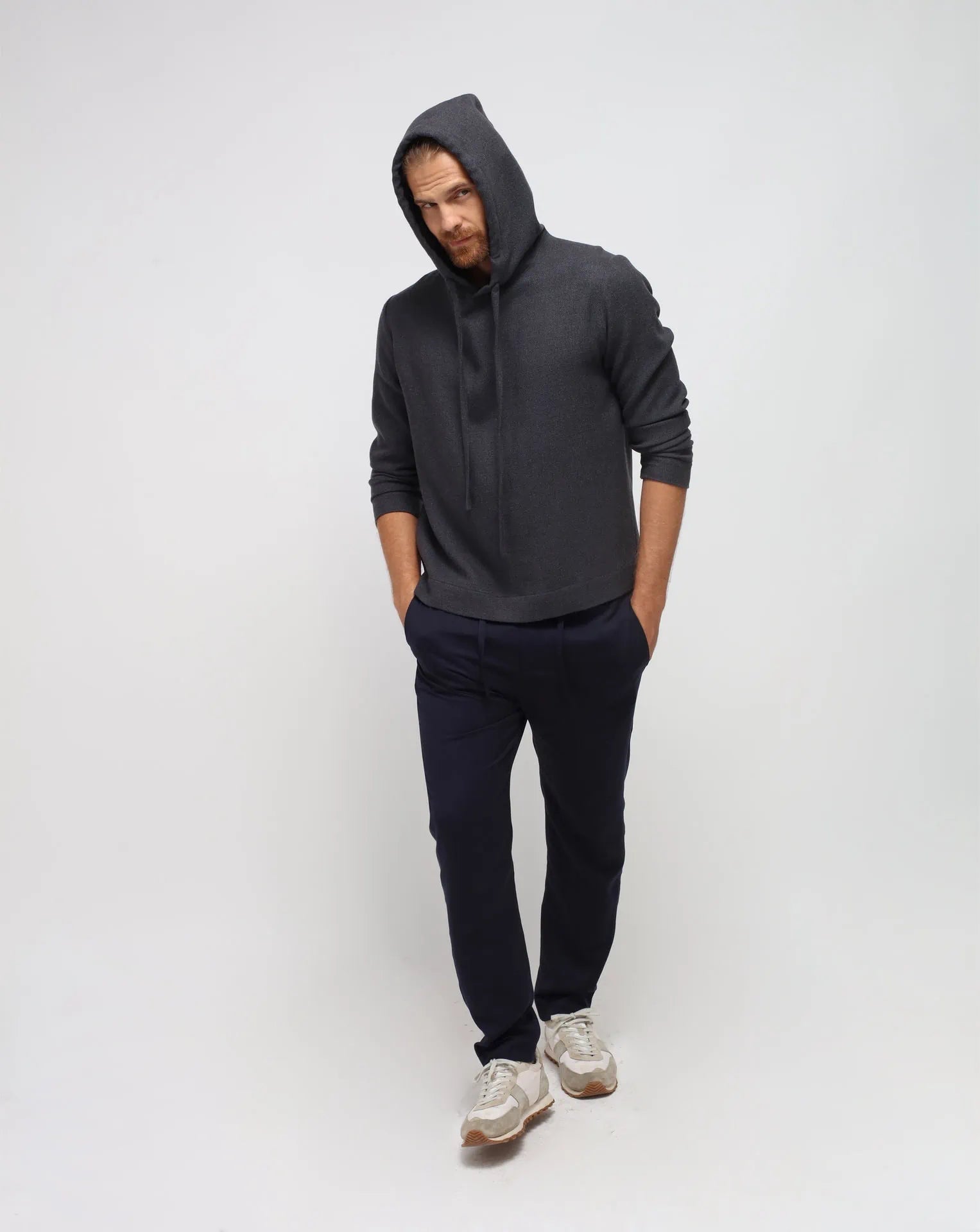 Mixed Cashmere Grey Hoodie