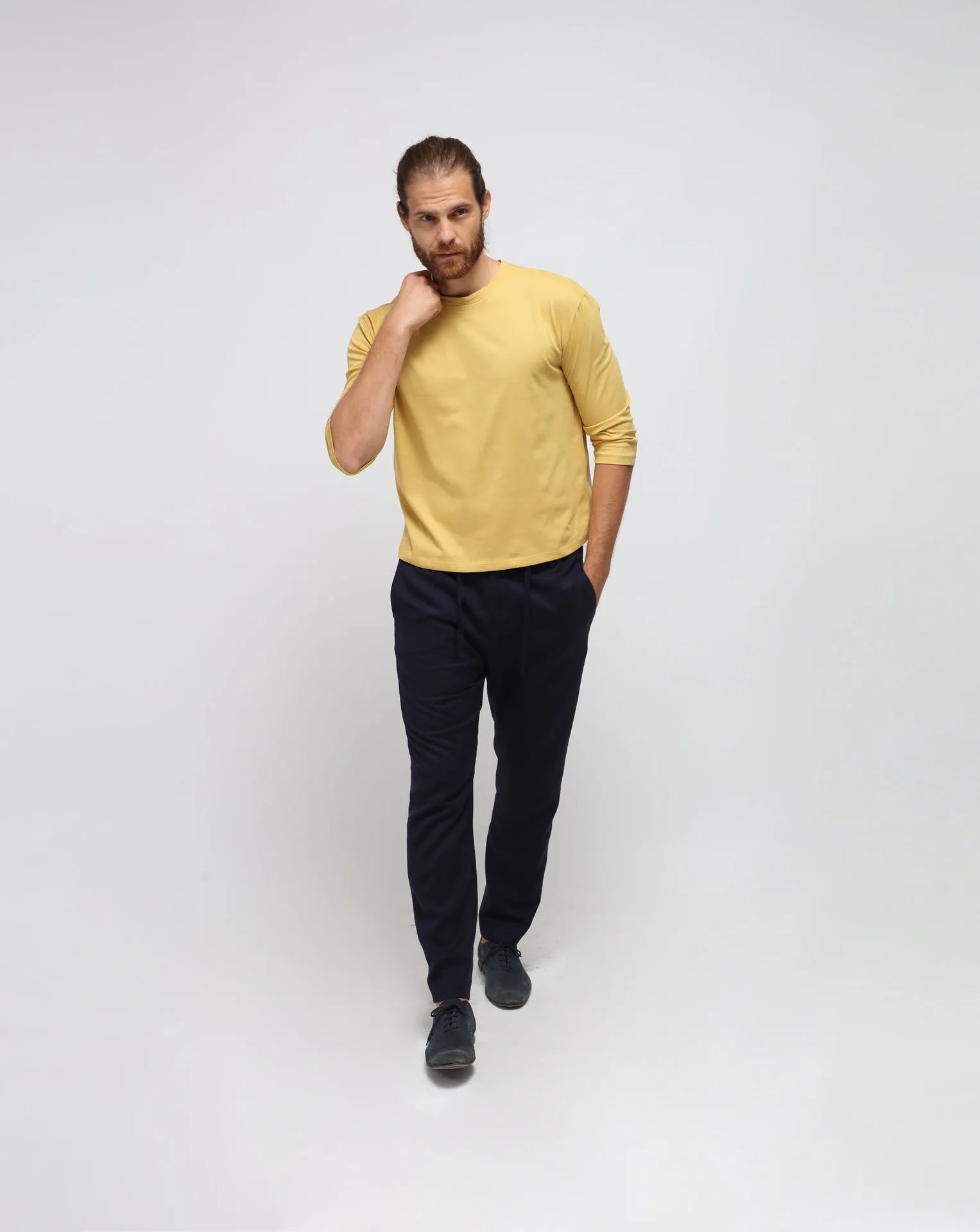 Crew-neck ¾ length T-shirt
