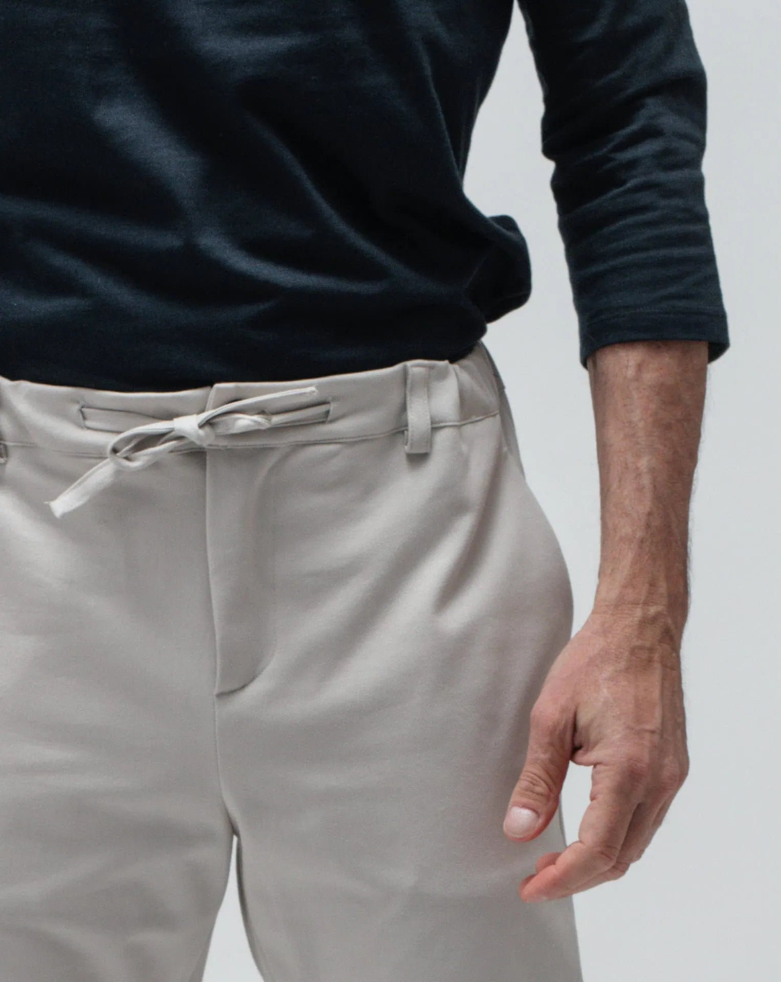 Men's Beige Gabardine Traveller Pants