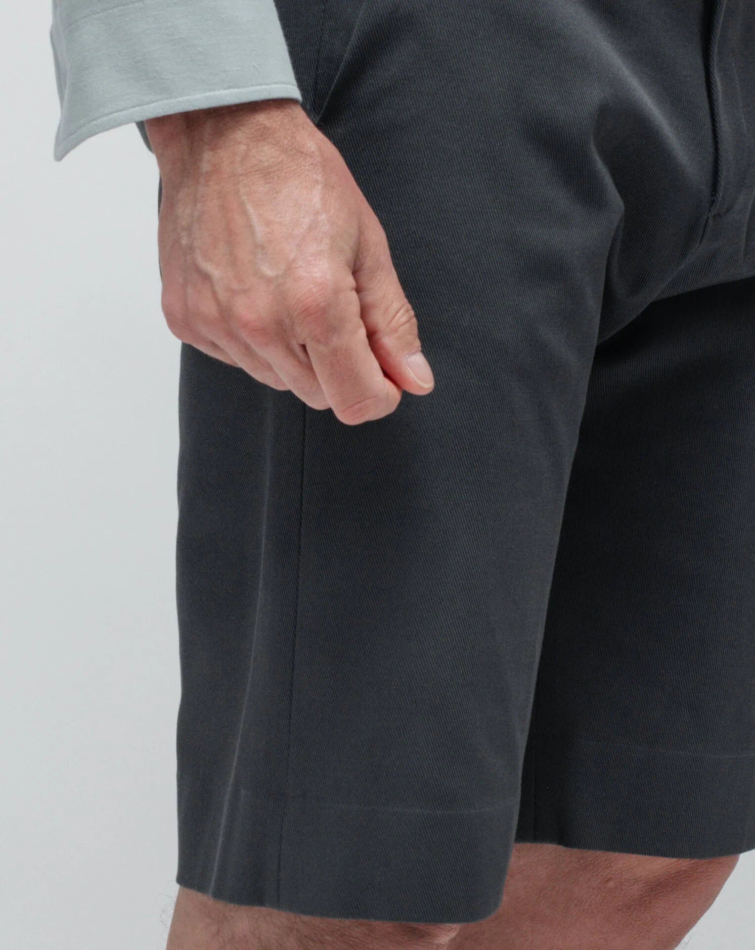 Men's Grey Shorts in Gabardine
