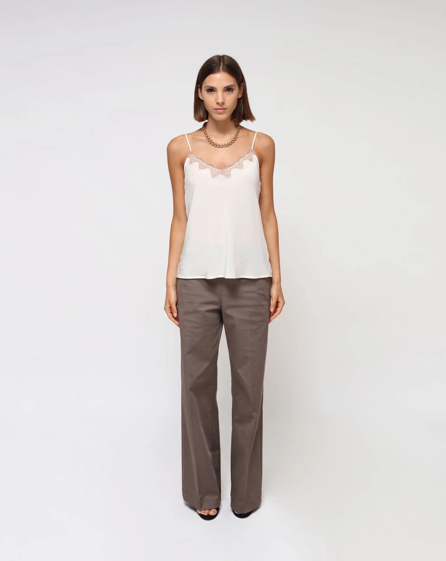 Taupe Straight Pants